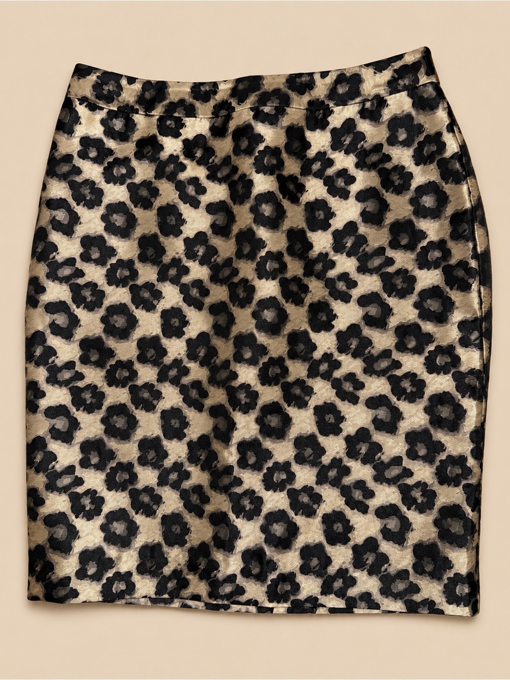 Ann Taylor Leopard Print Pencil Skirt in Gold and Black